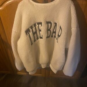 The Bar Cream Sweater with Bold Letters